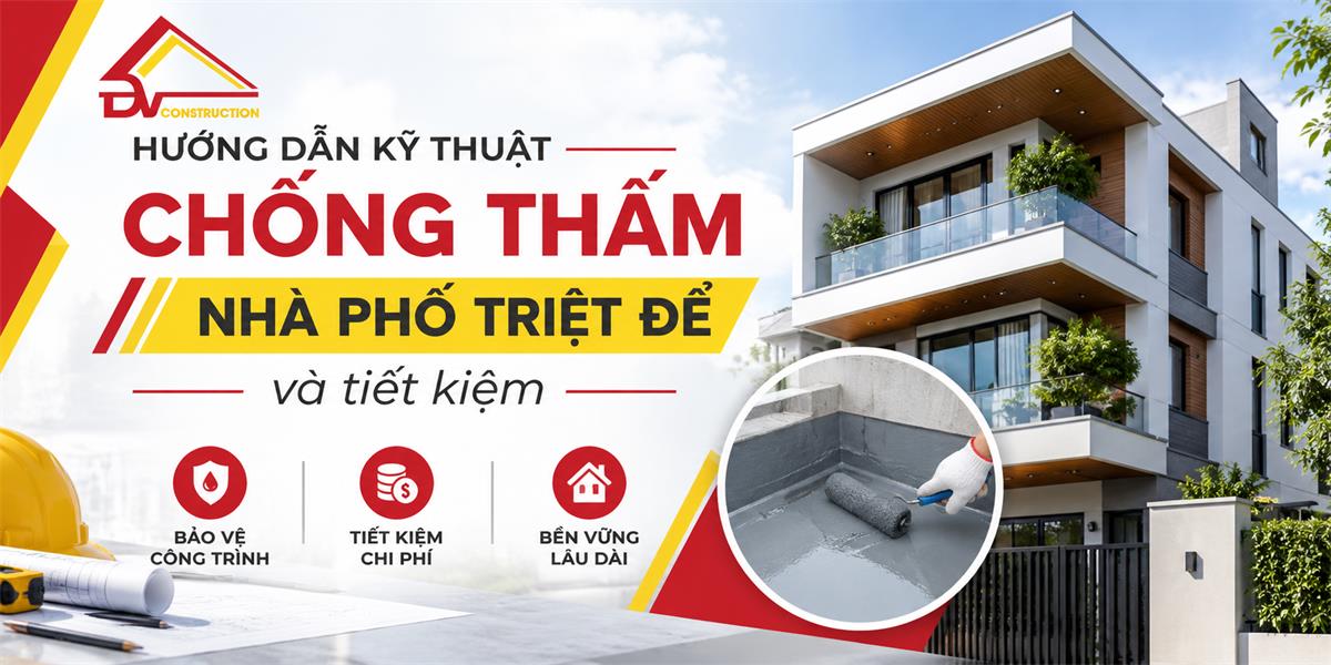 Hướng dẫn kỹ thuật chống thấm nhà phố triệt để và tiết kiệm